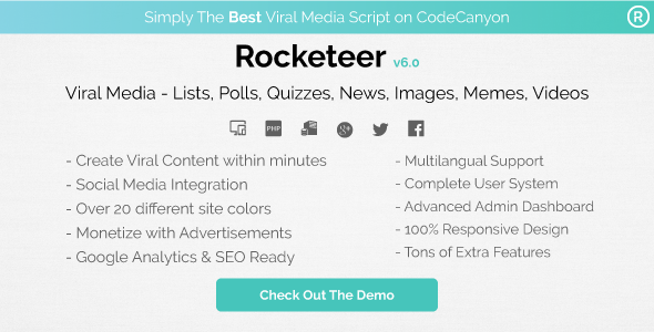 Rocketeer v6.0 - Viral Media Lists, Polls, Quizzes, News, and Videos Rocketeer v6.0 - Viral Media Lists, Polls, Quizzes, News, and Videos