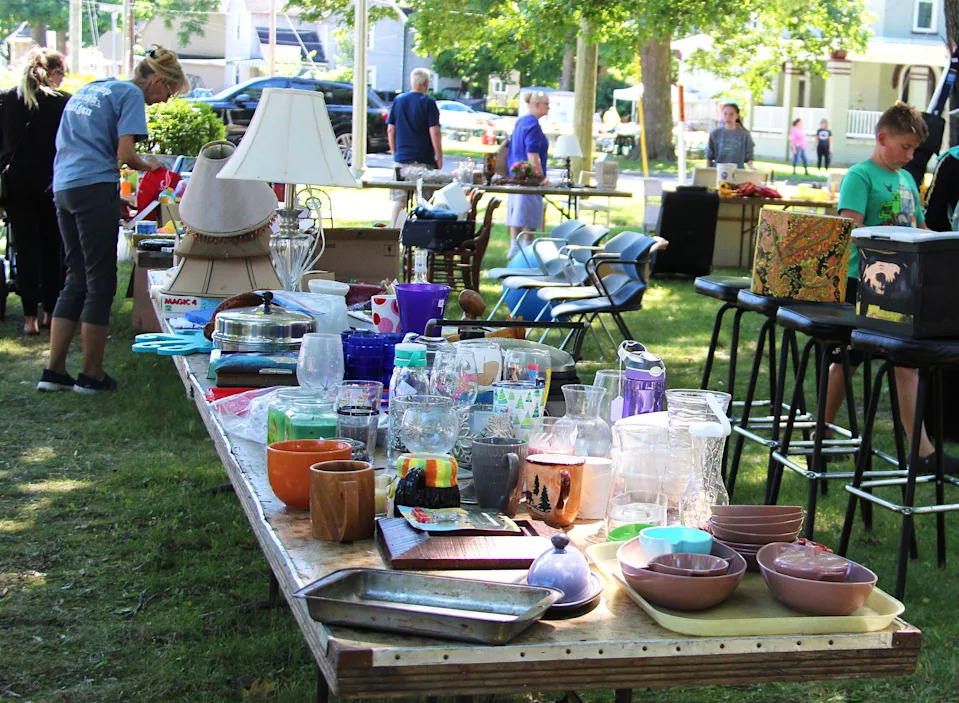 Lawns like this one in Coldwater becomes a pickers paradise during the annual U.S. 12 Garage Sale.
