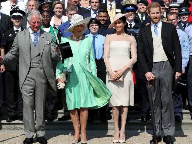 Chris Jackson/Chris Jackson/Getty Then-Prince Charles, the future Queen Camilla, Meghan Markle and Prince Harry on May 22, 2018 in London.