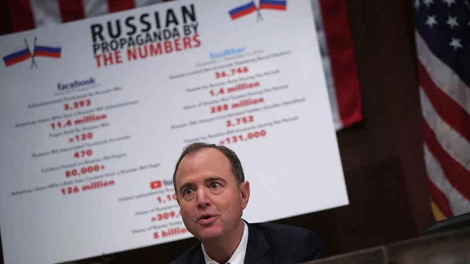 Schiff speaks during a hearing on "Russia Investigative Task Force: Social Media Companies," before the House Select Intelligence Committee in November 2017. - Alex Wong/Getty Images