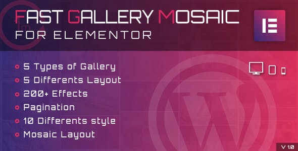 Fast Gallery Mosaic for Elementor v1.0 - WordPress Plugin Fast Gallery Mosaic for Elementor v1.0 - WordPress Plugin