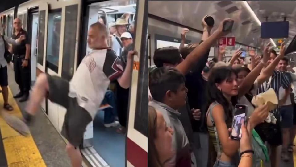 VIDEO: Italiano agrede a jóvenes mexicanos en el metro de Roma y estos responden cantando “Imagine”