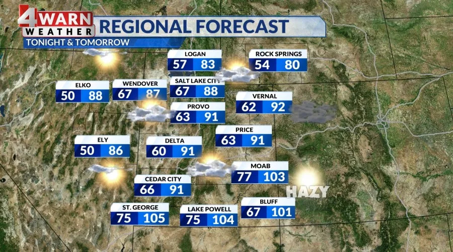 Cooler air has moved into northern Utah, bringing down daytime highs