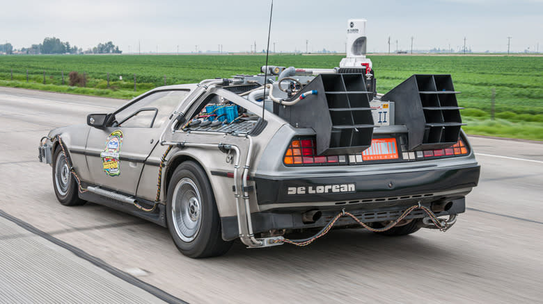 DMC DeLorean with parts added and inspired by the movie trylogy "Back to the future" car during Fireball Transcontinental Run 2010 event.