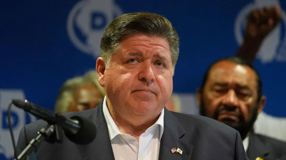 Illinois Governor JB Pritzker speaks during a news conference in Chicago on August 5. - Erin Hooley/AP