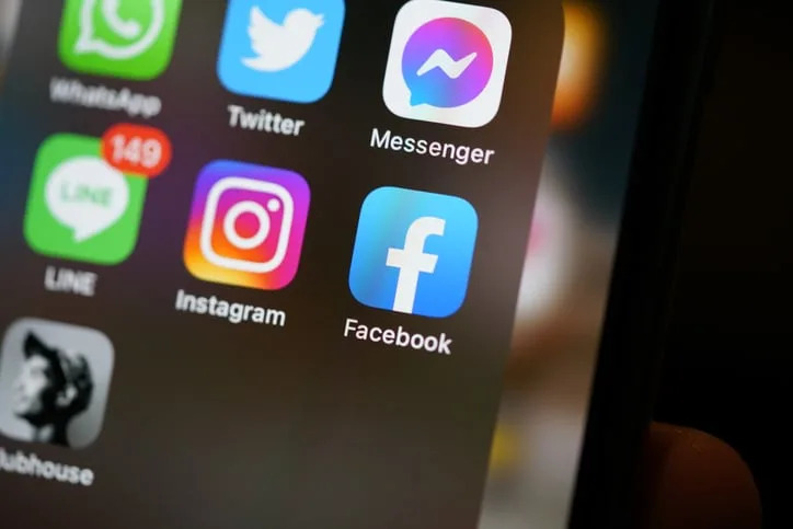 Social media applications on an iphone.
