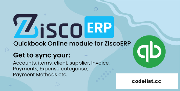 Quickbook Sync Module for ZiscorERP v1.0.1