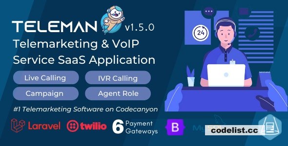 Teleman v1.5.0 - Telemarketing & VoIP Service SaaS Application