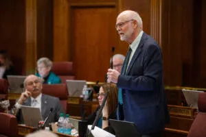  North Dakota Sen. Dale Patten, a Republican from Watford City, served as chair of the Senate Energy and Natural Resources Committee in the legislative session that ended in May. (Kyle Martin/For the North Dakota Monitor)