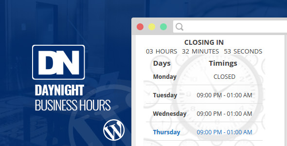 Day Night Business Hours WordPress Plugin v1.0.1 Day Night Business Hours WordPress Plugin v1.0.1