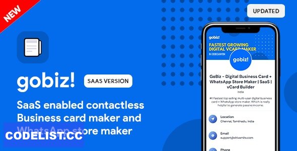 GoBiz v5.1.0 - Digital Business Card + WhatsApp Store Maker | SaaS | vCard Builder - nulled