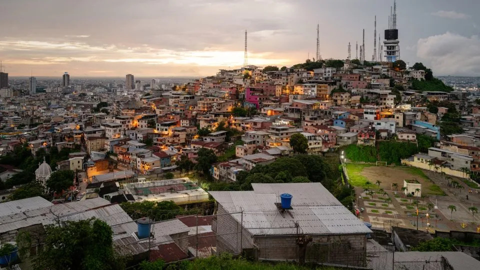 Hilltop homes in Guayaquil, Ecuador’s busiest port, where drugs are moved in and out of the country. - Alex Platt