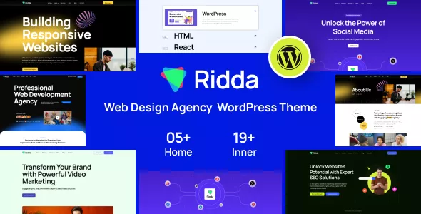 Ridda - Web Design Agency WordPress Theme v1.0.5