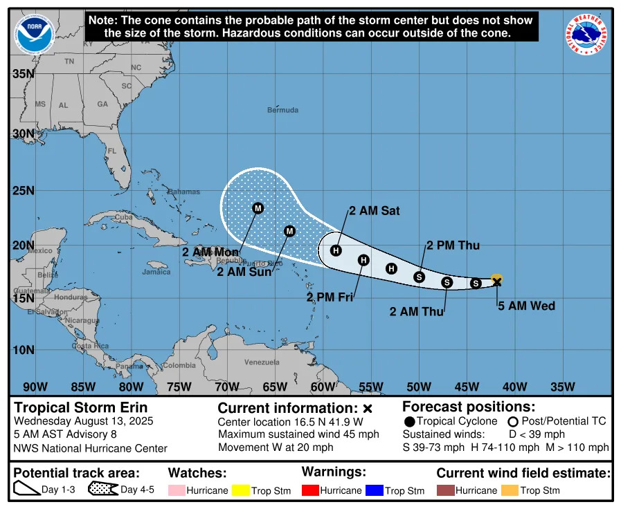 Tropical Storm Erin heads west — what does that mean for Corpus Christi?