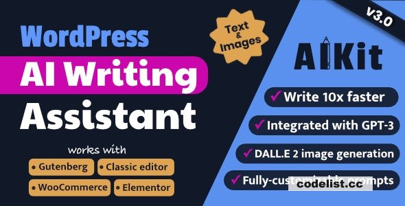 AIKit v3.0.3 - WordPress AI Writing Assistant Using GPT-3