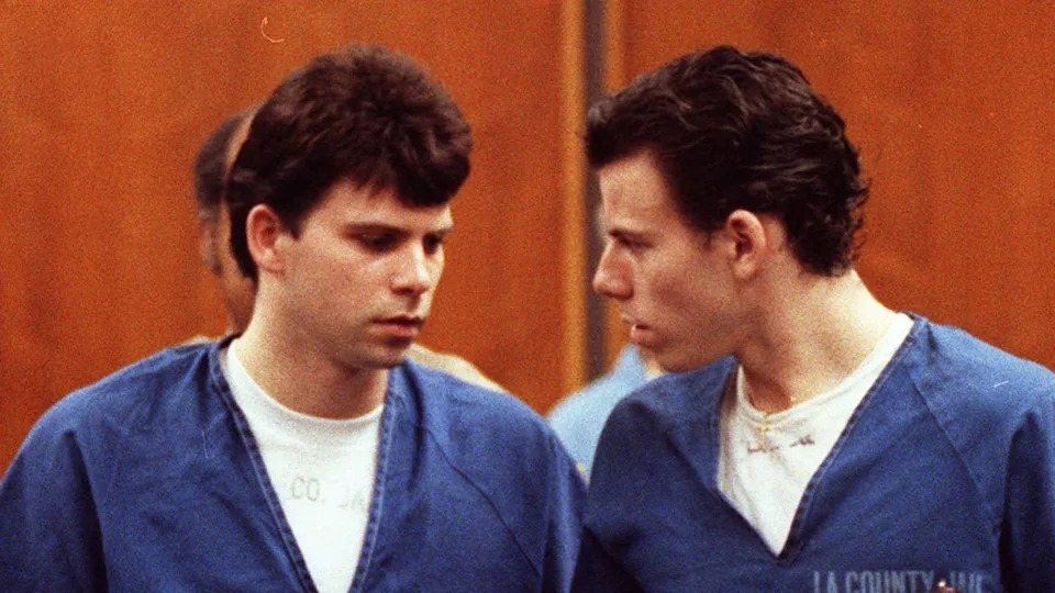 Lyle and Erik Menendez at a court hearing in August 1990. / Credit: Associated Press