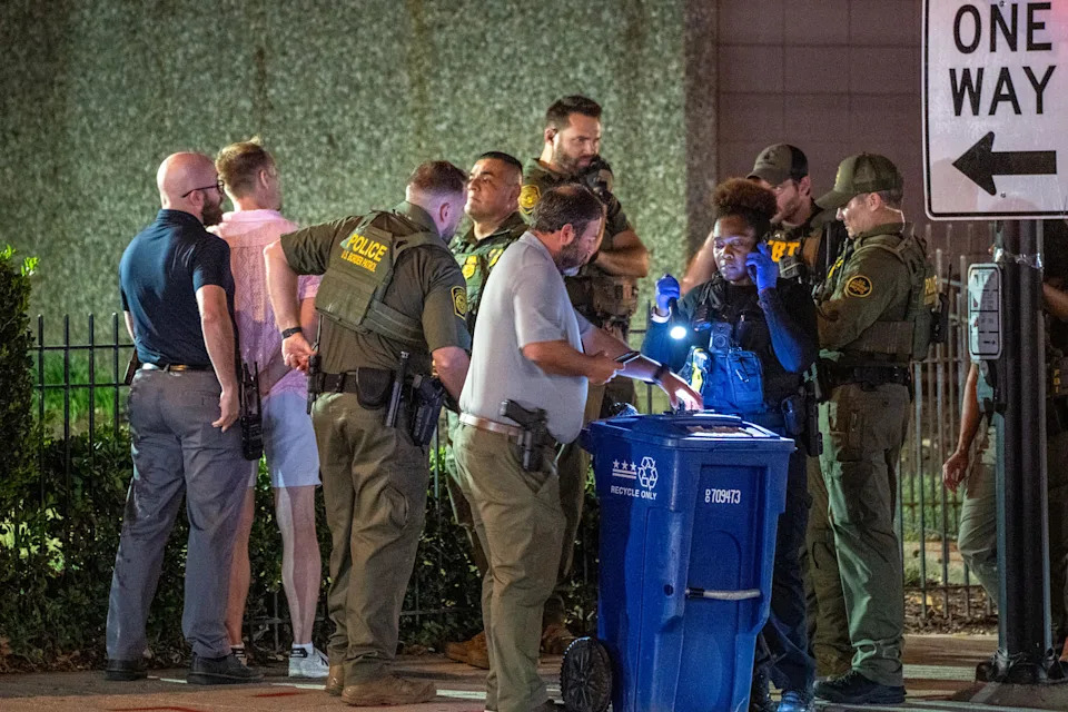 Sean Dunn gets arrested. (Andrew Leyden / Getty Images)