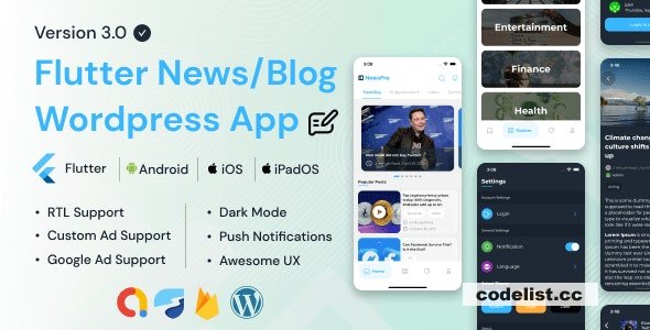 NewsPro v3.7 - Blog/News/Article App For Wordpress