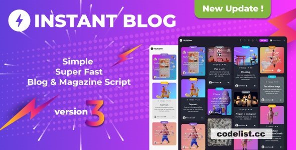 Instant Blog v3.3 - Fast & Simple Blog Php Script - nulled
