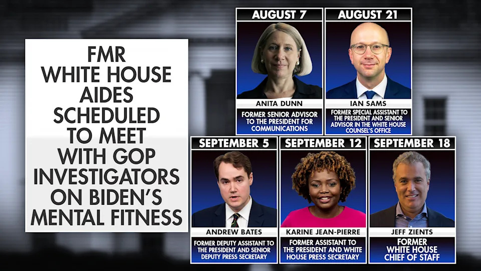 Former WH aides scheduled for interviews