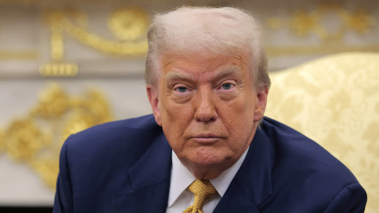 President Donald Trump delivers remarks during a meeting with Philippine President Ferdinand Marcos Jr. in the Oval Office at the White House on July 22, 2025 in Washington, DC.