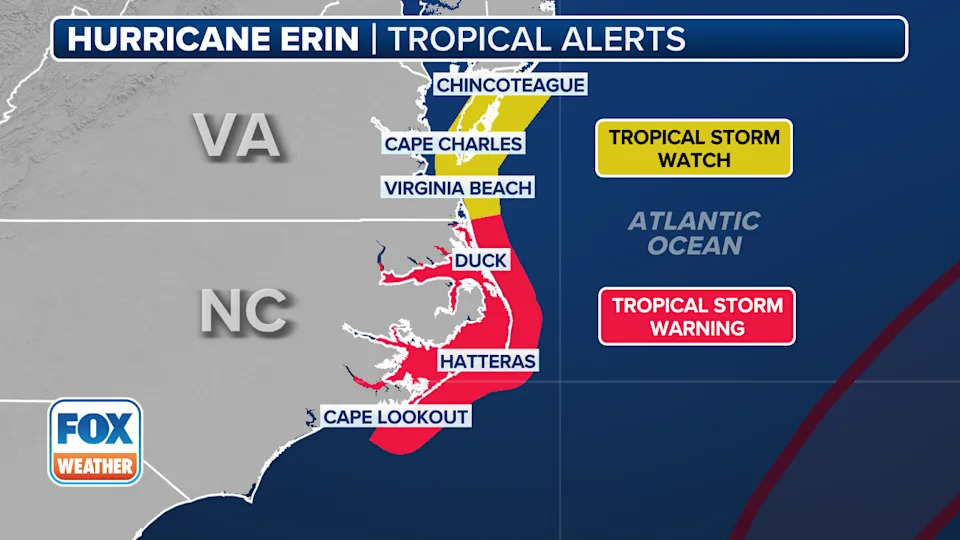 Hurricane Erin closes beaches from Florida to New York, unleashes monster waves, rip currents, extreme erosion