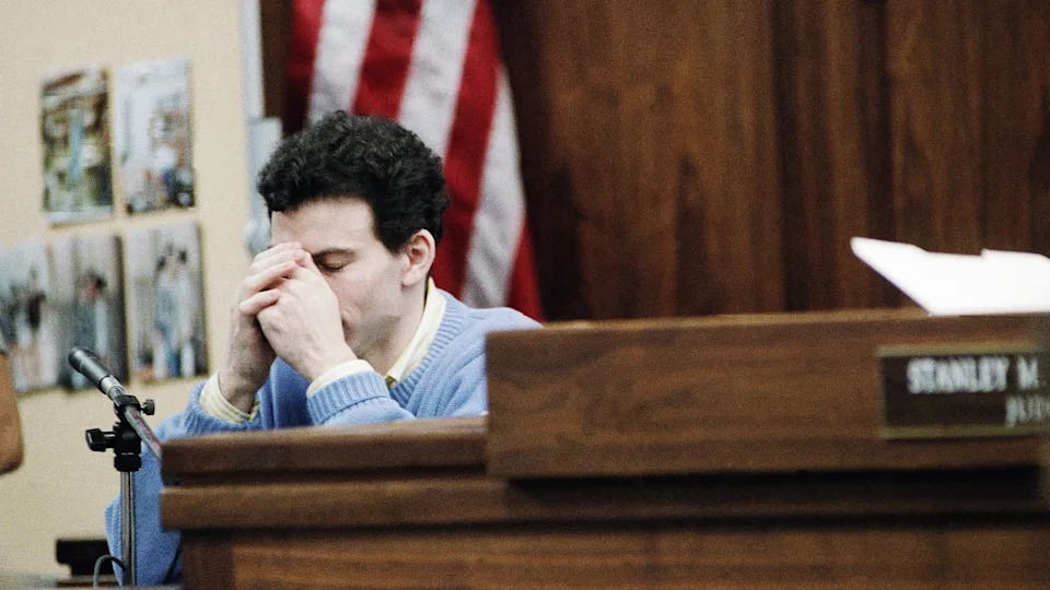 Erik Menendez testifying at the first trial. / Credit: Associated Press
