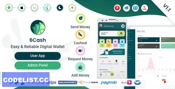 6Cash v3.0 - Digital Wallet Mobile App with Laravel Admin Panel - nulled