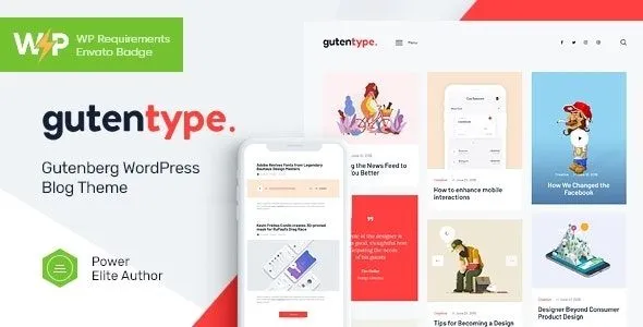 Gutentype - 100% Gutenberg Blog Theme + Elementor v2.1.10