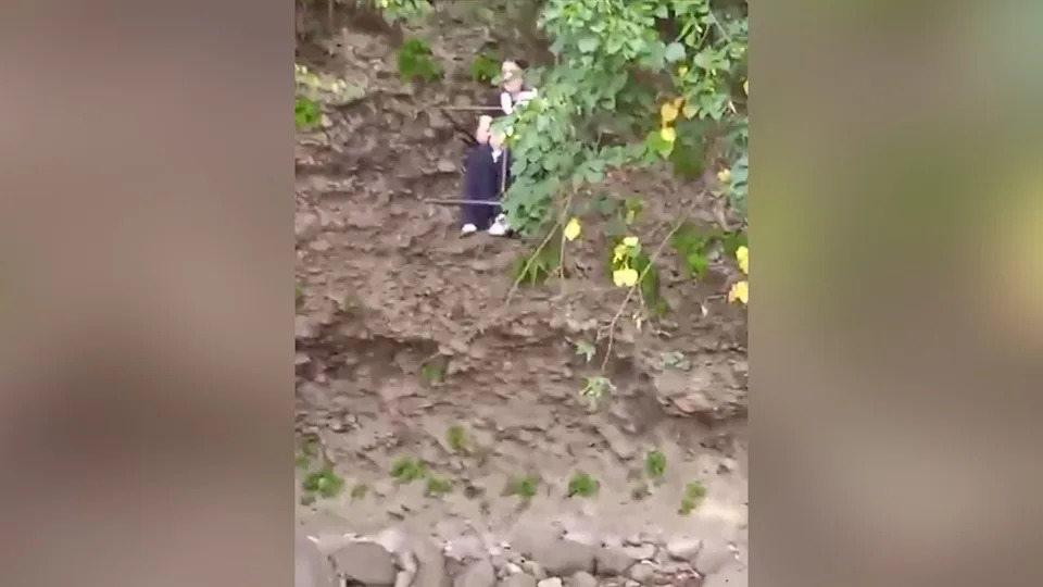person stranded in field