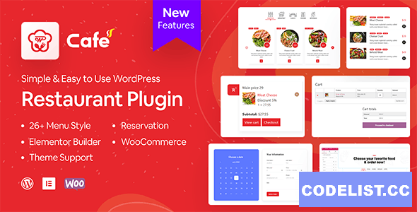 WP Cafe v1.3.5 - Restaurant Reservation, Food Menu & Food Ordering for WooCommerce