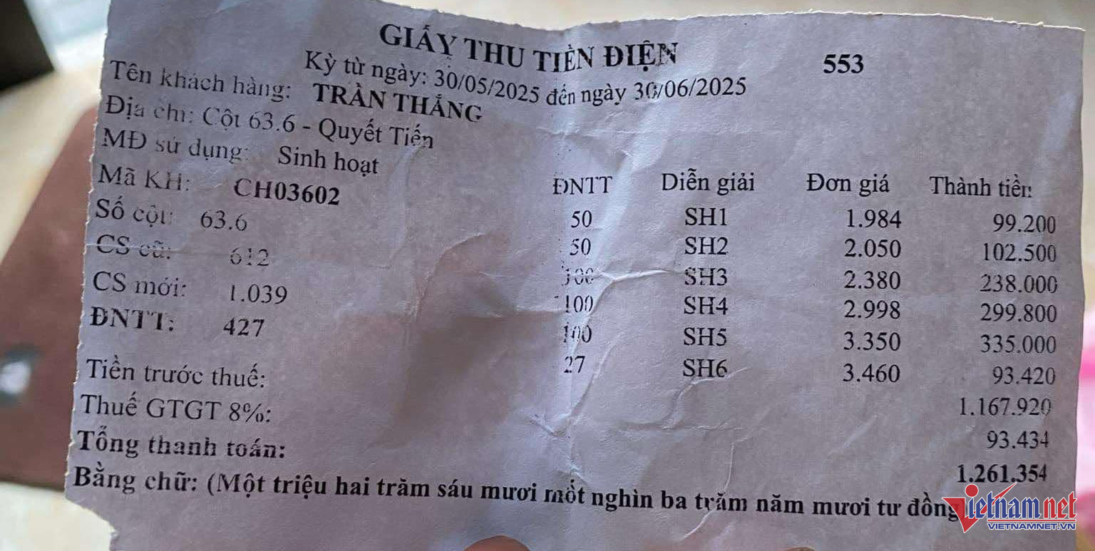 Hóa đơn tiền điện 2 hộ ở Phú Thọ giống hệt nhau: EVN không phát hành, dân nghi ngờ có sai sót