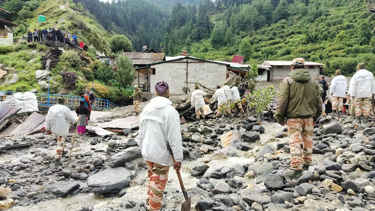 India’s flood rescue efforts hampered by landslides, blocked roads