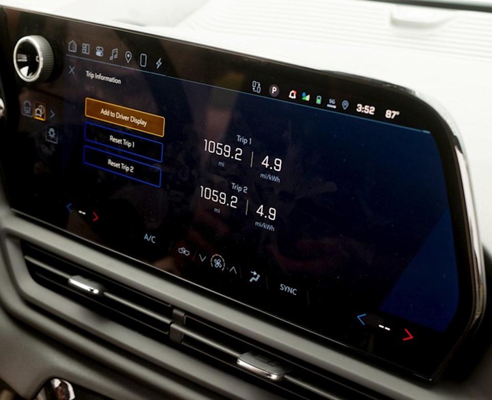 close view of silverado ev record setting run trip calculator