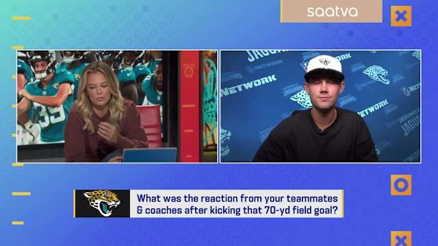 Pro Football Hall of Fame commemorating Cam Little's 70-yard field goal with game-worn Jaguars jersey, cleat