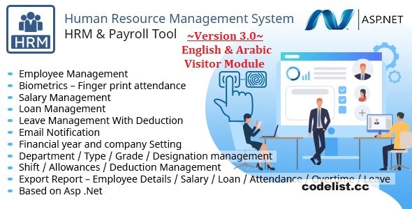 HRMS v4.1 - Human Resource Management System, Manage Employee Payroll Salary ZkTeco BioMetric attendance
