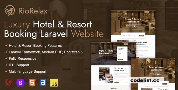 RioRelax v1.8.4 - Laravel Luxury Hotel & Resort Booking Website - nulled