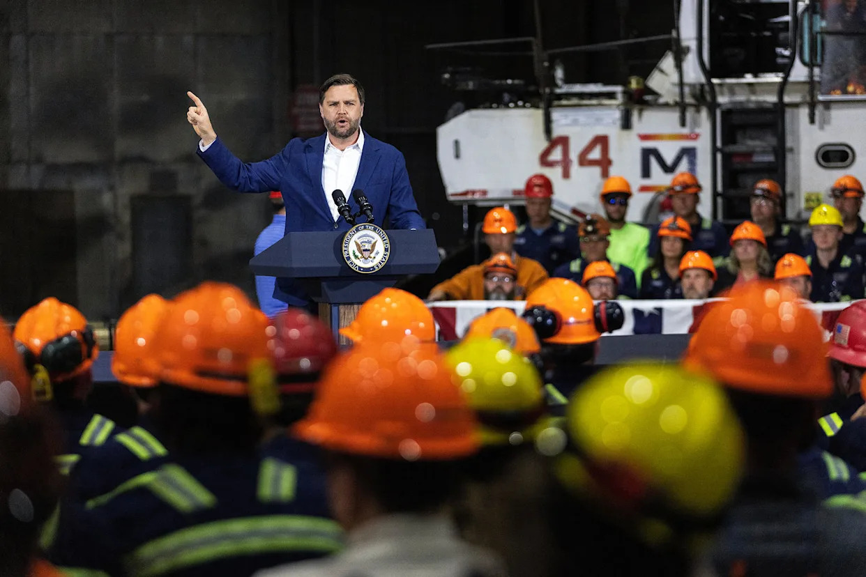 Vice President JD Vance delivers remarks (Maddie McGarvey / AFP - Getty Images Pool)