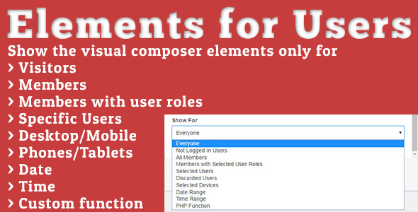 Elements for Users v1.5.0 - Addon for Visual Composer Elements for Users v1.5.0 - Addon for Visual Composer