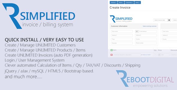 Simplified PHP Invoice / Billing System Simplified PHP Invoice / Billing System