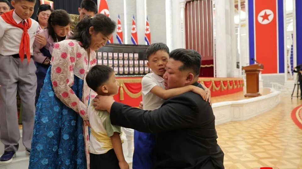Kim met with the bereaved families of North Korean soldiers who had died fighting for Russia, in Pyongyang on August 21, according to North Korean state media - KCNA