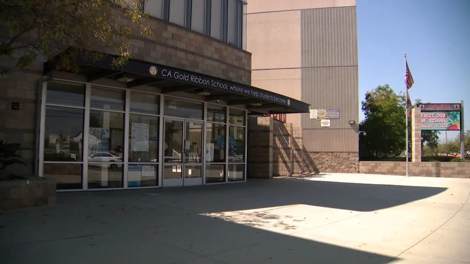 School registration was underway at Arleta High School in northern Los Angeles when a 15-year-old with special needs, was detained by federal immigration agents Monday. - KCBS/KCAL
