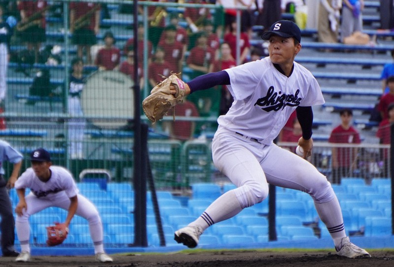 【聖隷クリストファー－静岡】先発登板し、5回3失点だった静岡の吉田遥孔＝静岡市駿河区の草薙球場で2025年7月28日、藤倉聡子撮影