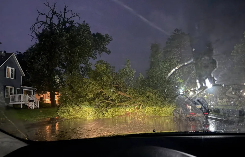 Storm damage in Stewartville, Minnesota from the line of storms that moved through on July 28, 2025.City of Stewartville