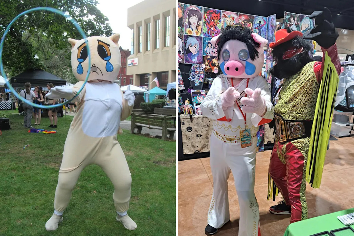 Squonkapalooza participants dressed up as pigs