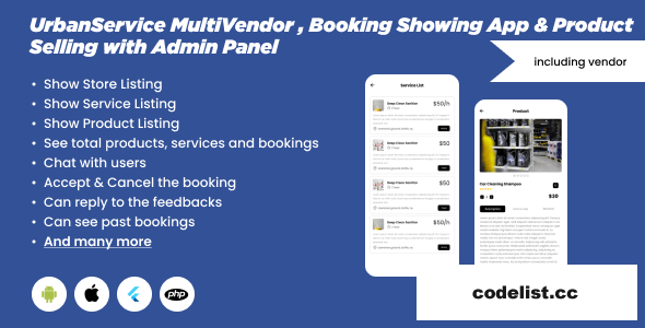 UrbanService v1.0 - Multipurpose User and Vendor Booking App