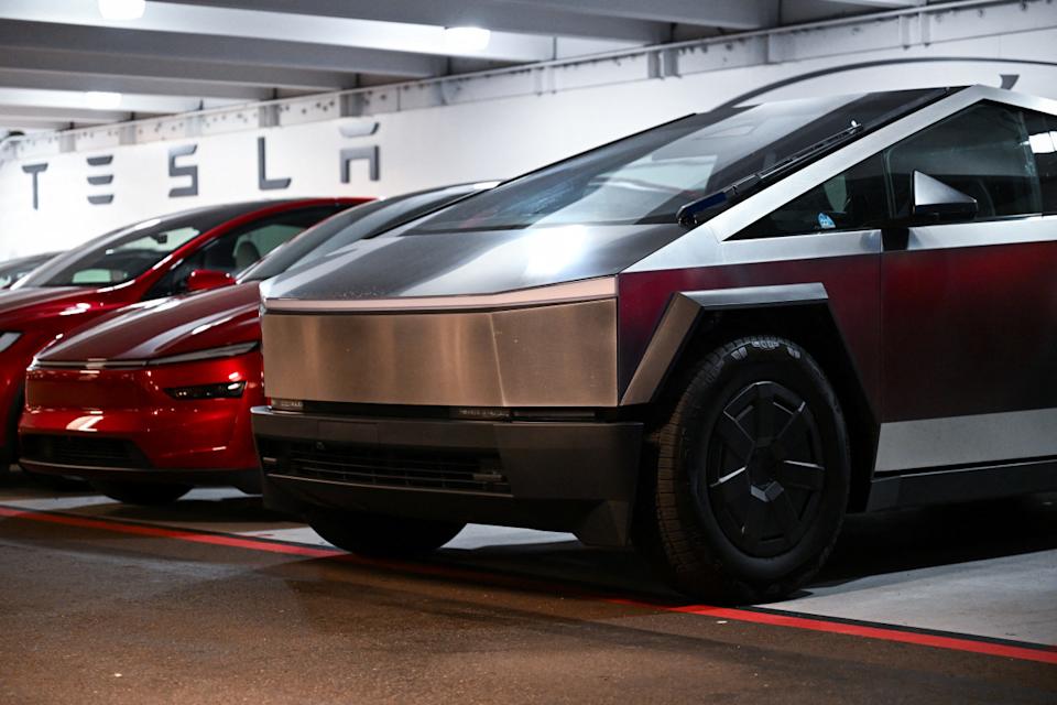 A Tesla Cybertruck and Model Y JuniperGetty Images