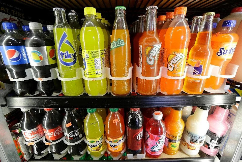 cooler with soda bottles
