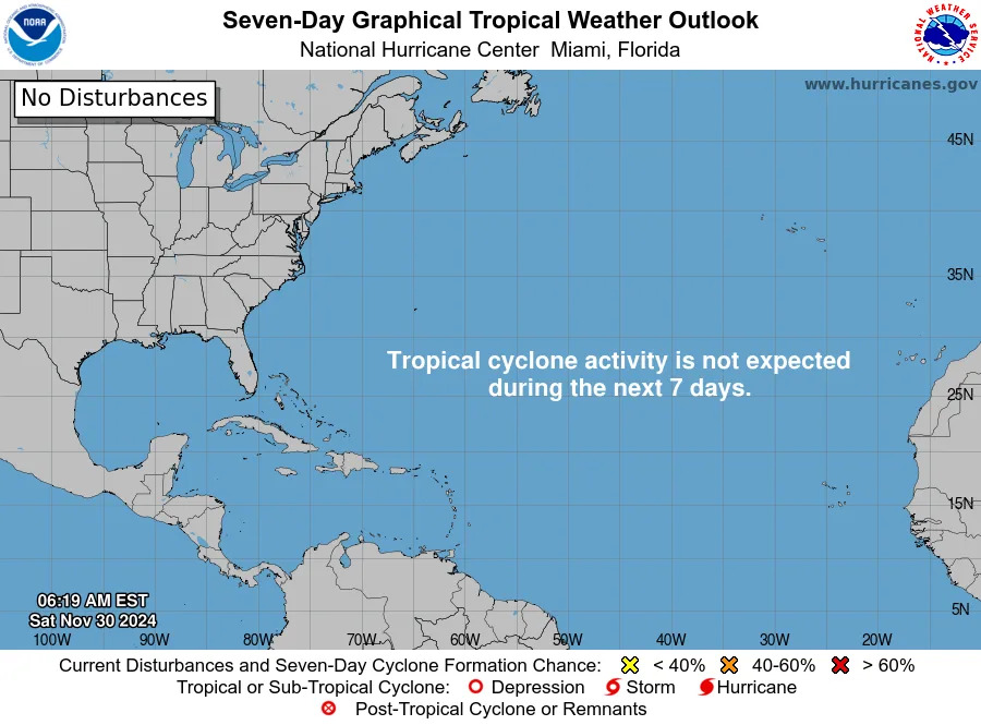 Hurricane center tracking AL95 tropical system off North Carolina coast and a large tropical wave