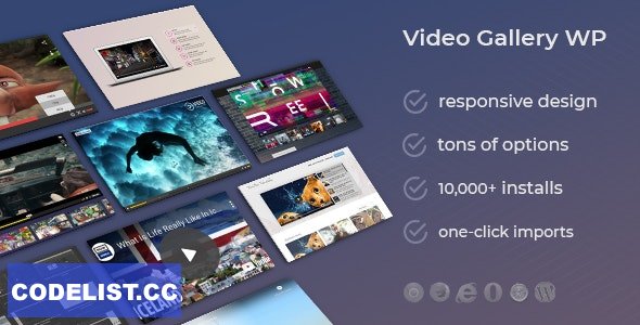 Video Gallery Wordpress Plugin /w YouTube, Vimeo, Facebook pages v12.20